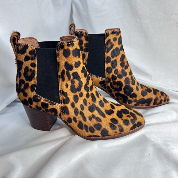 MADEWELL The Regan Boot in Leopard Calf Hair Ankle Boots Size 7 NWT - Picture 5 of 11